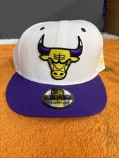 N-Chicago Bulls NBA 9Fifty New Era Hat Snapback Cap Purple Yellow New Men
