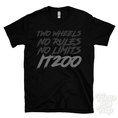 IT200 T-SHIRT - TWO WHEELS NO RULES NO LIMITS Motorrad Biker Geschenk