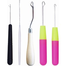 Latch Hook Crochet Needle Set of 5 Sizes for Hair Braiding Scarf Making Craft