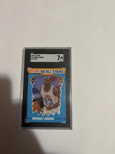 Fleer 1990-91 Michael Jordan All-Star #5 SGC 7 Insert NBA Basketball Card