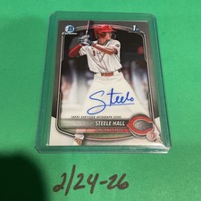 Steele Hall 2025 Bowman Draft Chrome Auto 1st Clean 🔥💎CINCINNATI REDS
