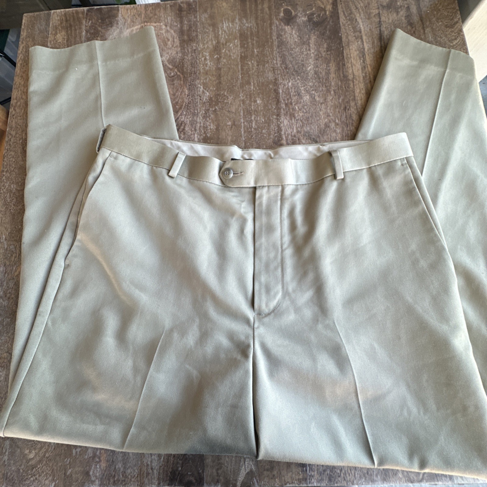 Dockers Signature Khaki Pants Mens 36x30 Brown Relaxed Fit D4 Pleated Cotton