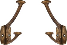5 Pack Antique Brass Heavy Duty Solid Large Coat Hooks Wall Mounted for Towel