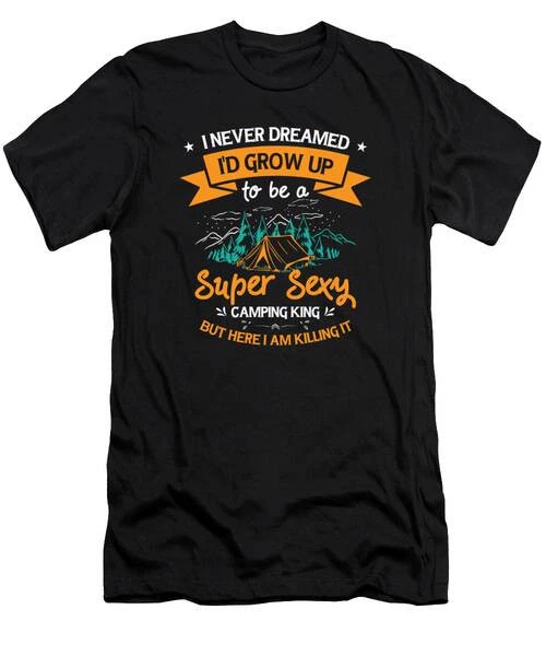 Camping Camper Outdoor Mountain Camping Place Nature T-Shirt S to 3XL