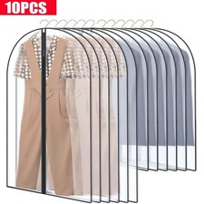 10 X Hanging Garment Bags Zip Up Dress Coat Cover Clothes Suit Dust/Water Proof
