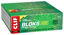 Clif Shot Bloks Green Apple Energy Chews | Organic Electrolyte Sports Nutrition
