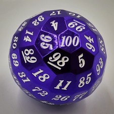 Solid Metal Purple D100 DND Dice Polyhedral 100 Sided Die Dungeons and Dragons