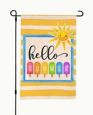 Garden Flag 12x18in Double-sided Burlap Hello Summer