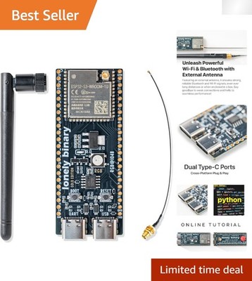 S3 Development Board with Dual USB-C & IPEX Antenna for IoT Innovation