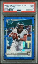 2020 PANINI DONRUSS OPTIC BLUE HYPER #164 JALEN HURTS ROOKIE RC PSA 9