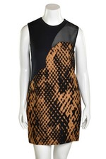 *CLEARANCE!* 3.1 Phillip Lim Caramel/Black Graphic Snake Print Shift Dress sz 10
