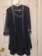 Vintage R&M Richards Women's 10P Navy Dress & Jacket . Beautiful!!! NwT