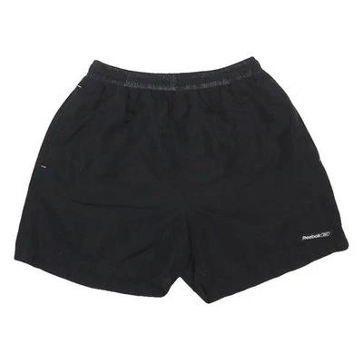 REEBOK Short Décontracté Noir Femme Taille M Cordon Léger W24 - Photo 1/4