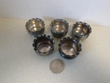 5 VINTAGE SILVER SOLDERED NUT DISHES