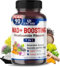 NAD+ Boosting Supplement 14,300 Mg NR with Resveratrol Quercetin Milk Thistle|US