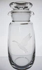 1950's Steuben Martini Cocktail Shaker Carafe Vintage Glass Barware Gamebird