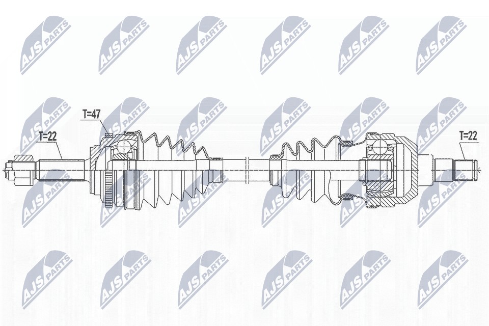 Driveshaft Front Axle Left Manual Transmission NPW-DW-043 NTY for CHEVROLET - Image 5