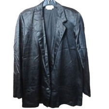 Vintage Black Crinkle Women's Blazer - Sitting Pretty - Size Small