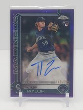 TROY TAYLOR 2025 TOPPS CHROME ROOKIE PURPLE REFRACTOR AUTOGRAPH! RC! #140/250!