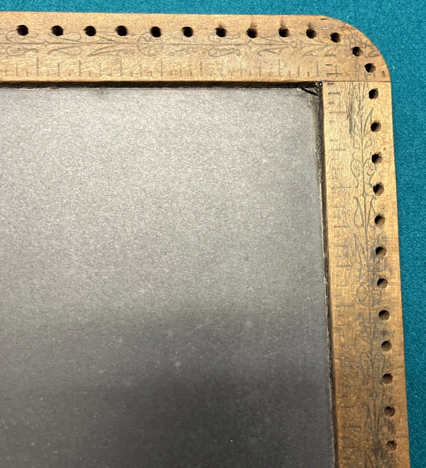 Antique Slate Chalkboard Wood Frame Country Schoolhouse Double Sided X2 Vintage - Image 4 of 4