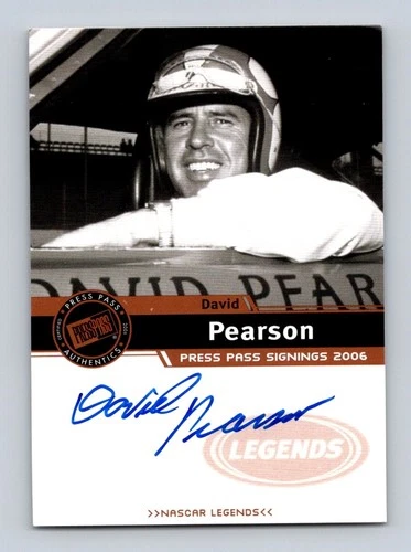 David Pearson Authentic Autographed Signed 2006 Press Pass Legends NASCAR Card