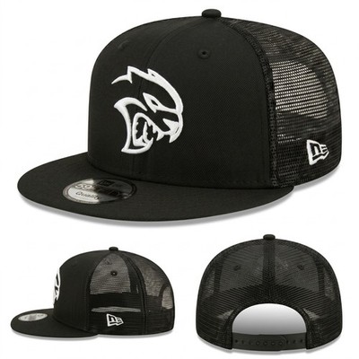 Dodge Hellcat Logo Embroidered New Era 59Fifty Snapback Hat Mesh Trucker Cap Hat