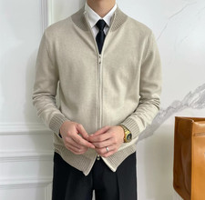 Men's Knitted Full Zip Sweater Cardigan Fall Winter Knitwear Casual Knit Jacket