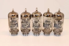 QTY 5 AMPEREX BUGLE BOY ECC88/6DJ8 VACUUM TUBES AMPLITREX TESTED - 80-89% w/GAIN