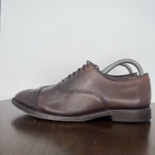 Allen Edmonds Fifth Avenue Shoes Men's 8 3E Brown Leather Oxford Dress Cap Toe