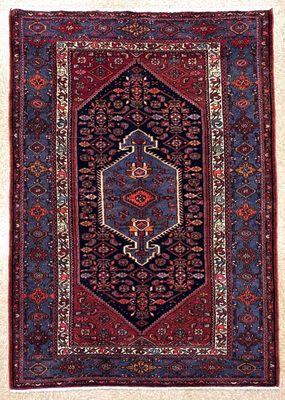 #ad 5x8 Hand Knotted Wool Rug Tribal Zanjan Navy Blue Oriental Area Carpet 5#x27;x8#x27; $699.20