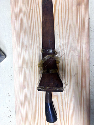 Kris Wavy Steel Blade Double Edge Full Tang Dagger w/ Wood Scabbard vintage