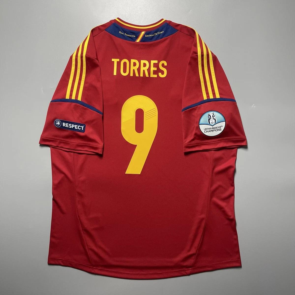 SPAIN ADIDAS 2012 EURO FOOTBALL SOCCER HOME JERSEY #9 TORRES SIZE