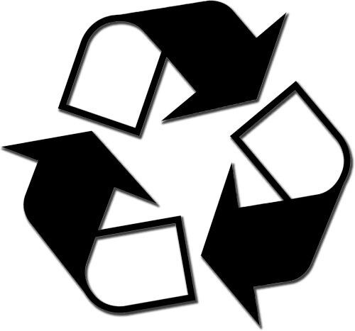 Recycle Symbol Sticker Decals Labels Environmental Die- Cut Set of 2 Decals 4"   - Afbeelding 1 van 1