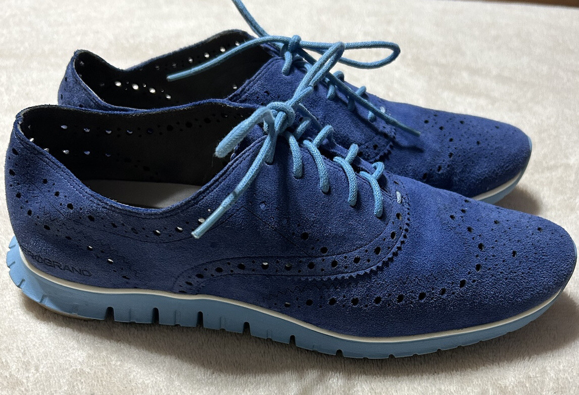 Cole Haan ZeroGrand Blue Suede Wingtip Oxford Womens Shoe  display picture 3