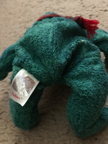 TY Original Beanie Babies 1999 'WALLACE' The Scottish Green Bear with Tags - Bild 4 von 4