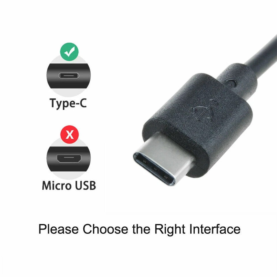 Black USB-C Charger Cable Cord Lead for LG Tribute 2 5 V10 Stylo 2 Plus Risio - Image 2 of 4