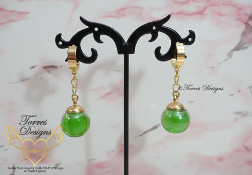 Custom made Dragon Ball Z Potara Fusion Green Earrings For Cosplay - Handmade - Picture 3 of 4