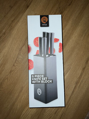 Messerset mit Messerblock von Master Chef Messer Set schwarz neu 5-teilig