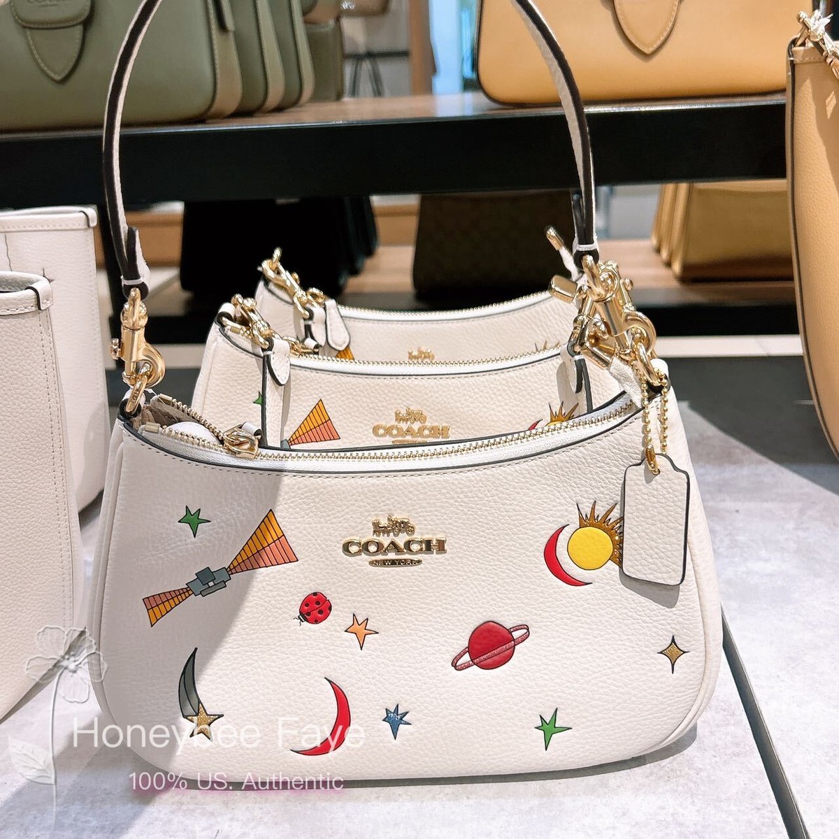 Nwt Coach X Observed By Us Teri Shoulder Bag In Leather With Print