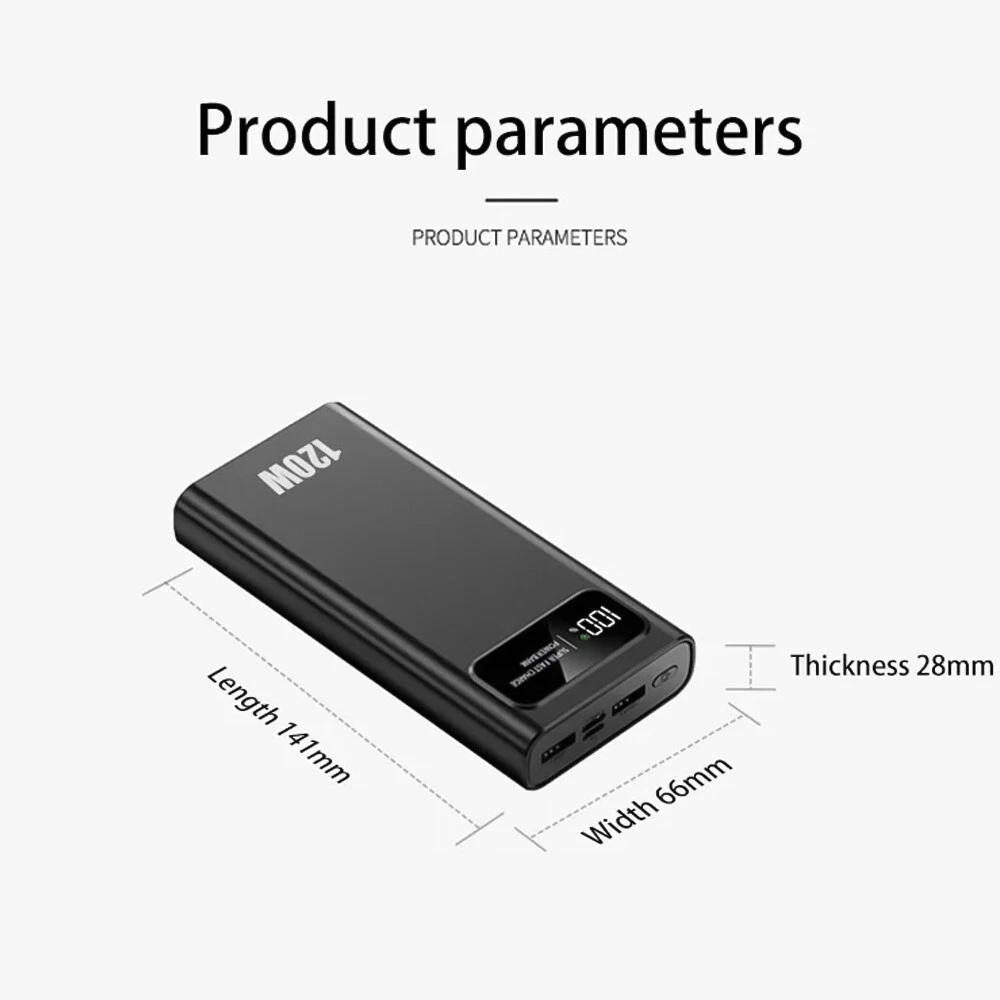 Power Bank 50000mAh 120W USB C Fast Charging Portable Charger for Camping Travel