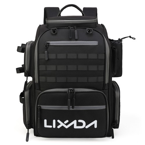 Tackle Angeltasche Rucksack Angeln Köder Rucksack mit 4 Boxen Angelköder Tablett - Bild 7 von 15