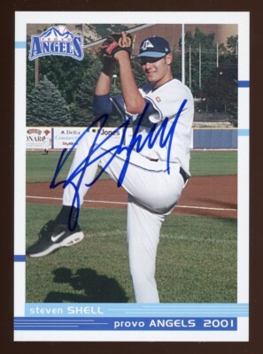 2001 Provo Angels STEVEN SHELL Signed Card autograph AUTO RC NATIONALS ...