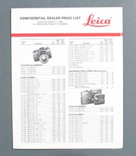 LEICA DEALER PRICE LIST AUG 1, 1990/137357