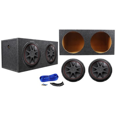 (2) Kicker 43CVR154 COMPVR 15'' 2000 Watt Car Subwoofers+Sealed Sub Box Enclosure