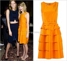 $2590 OSCAR DE LA RENTA Virgin Wool Silk Knee-Length Dress Sz 12 