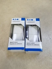 Lot of 2 - EATON 7728W-BOX Single Pole Combination Devices White Duplex Switch