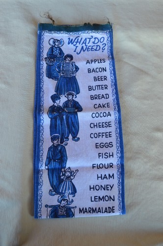 VTG 29” x 6” Cotton Blend Fabric Grocery Shopping List Dutch People TLC Req'd - Picture 6 of 15