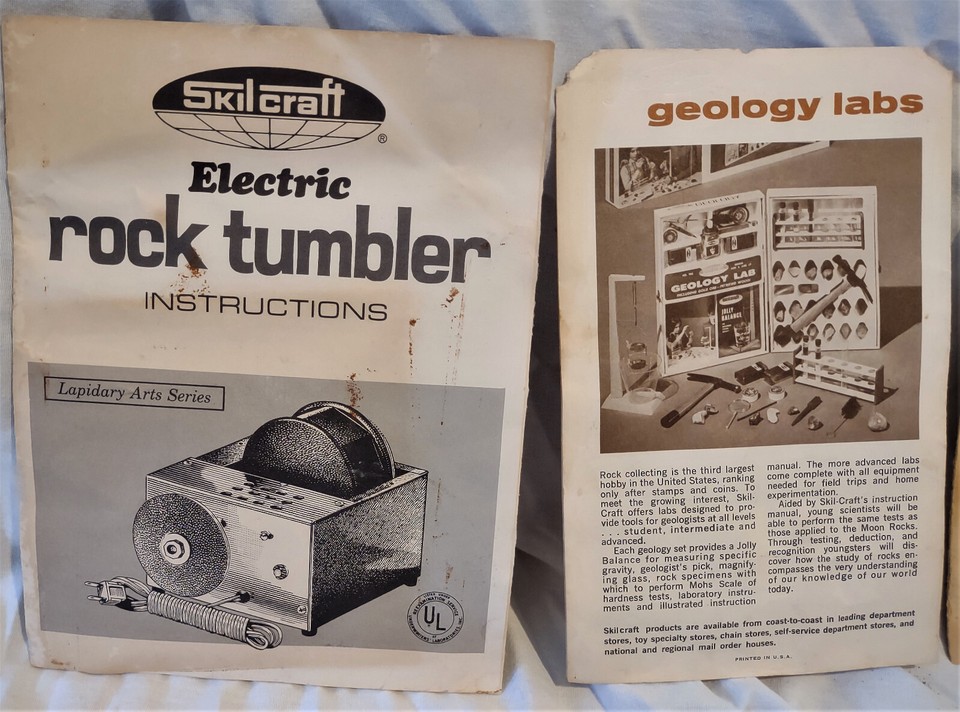 Vintage Skilcraft 932 Electric Rock Tumbler/Polisher Kit w. 2 Tumblers