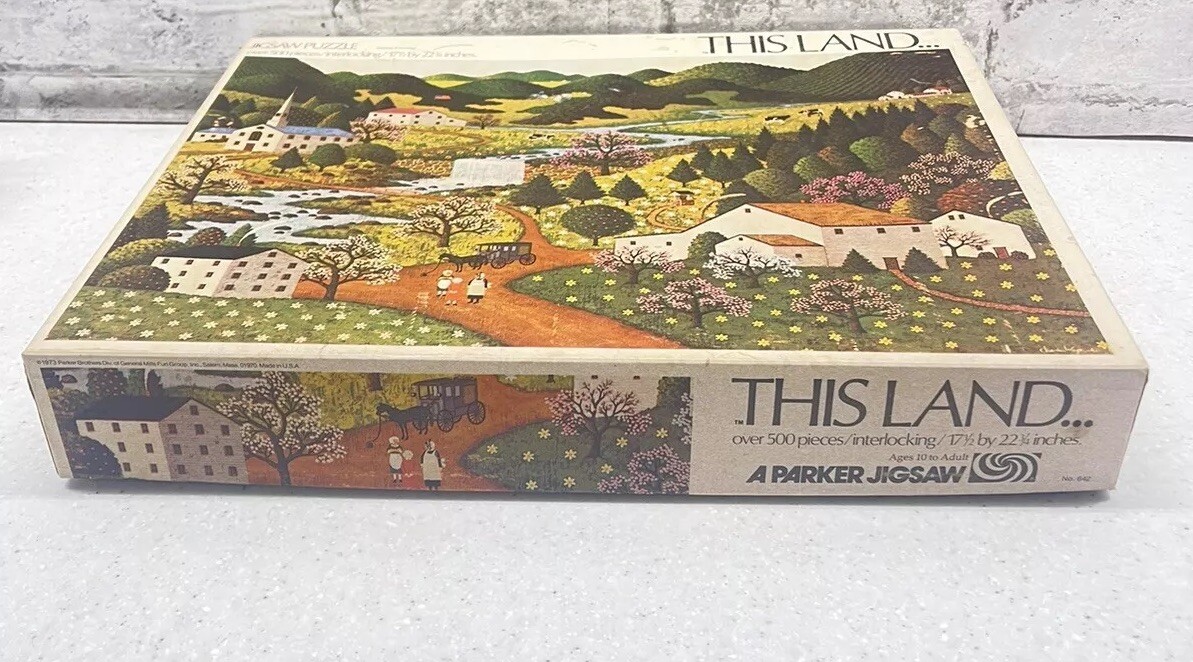 Rare Charles Wysocki This Land Spring Evening 1973 Puzzle A Parker