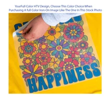 Custom Heat Transfer Vinyl Iron-On Decal Name Text Design Logo Iron On